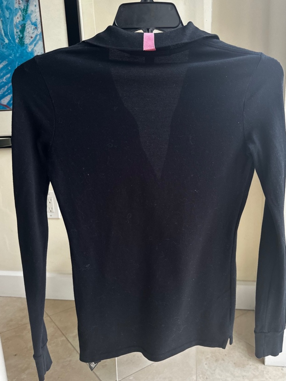 Ralph Lauren BLK Label long sleeve Pink Pony top w a 3/4 deep zipper neck - Picture 3 of 6